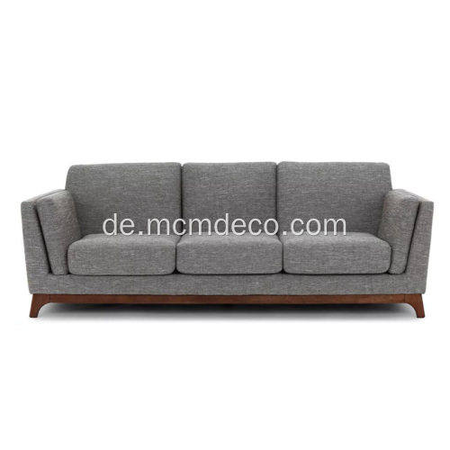 Ceni Volcanic Grey Fabric Sofa mit hölzernen Füßen